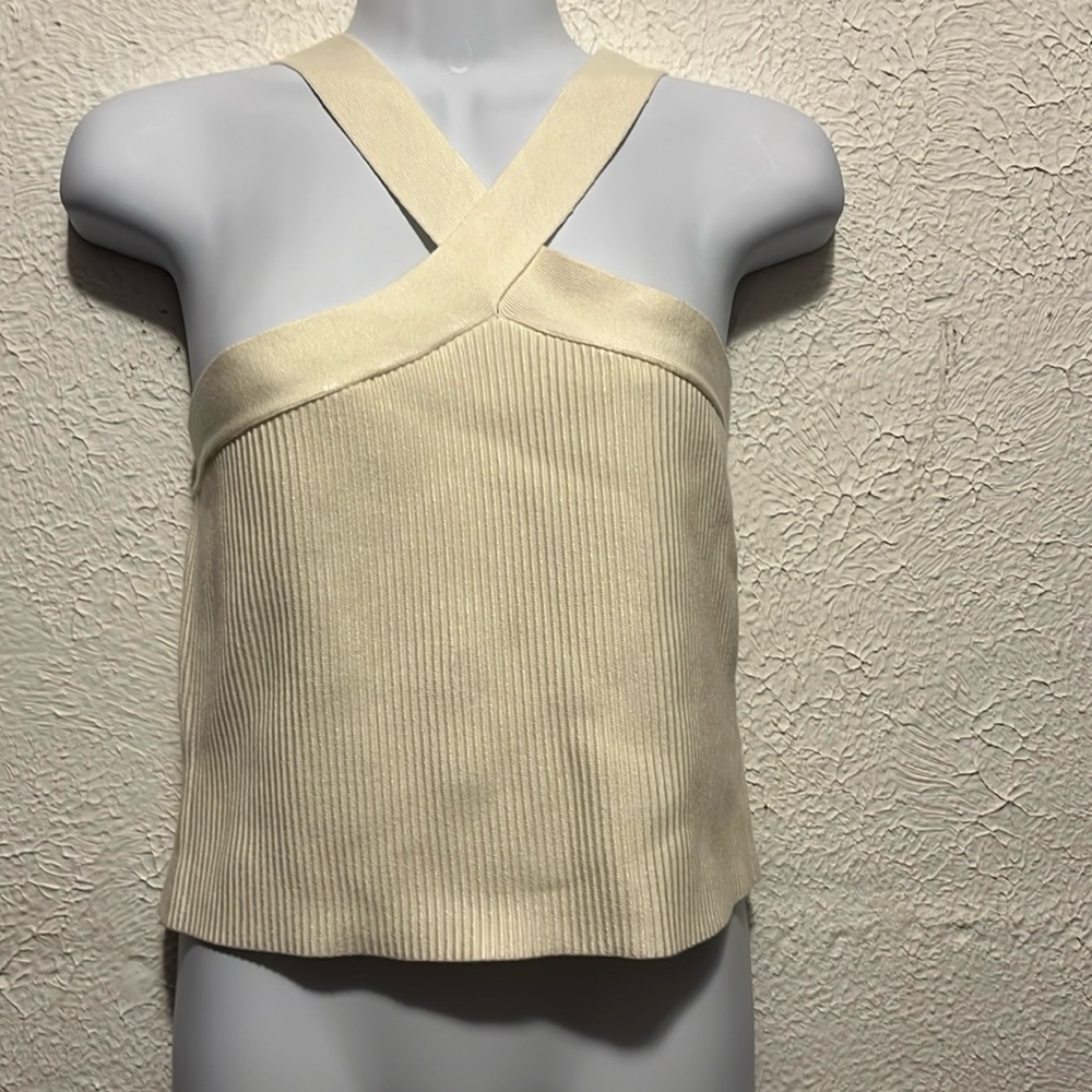 Whisper White Cross Neck Top